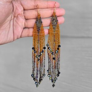 Arti Boho Fringe Earrings Beaded Handmade Southwestern Jewelry Boheme